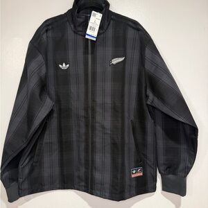 NWT ADIDAS ORIGINALS & ALL BLACKS PLAID WOVEN FIREBIRD TRACK JACKET